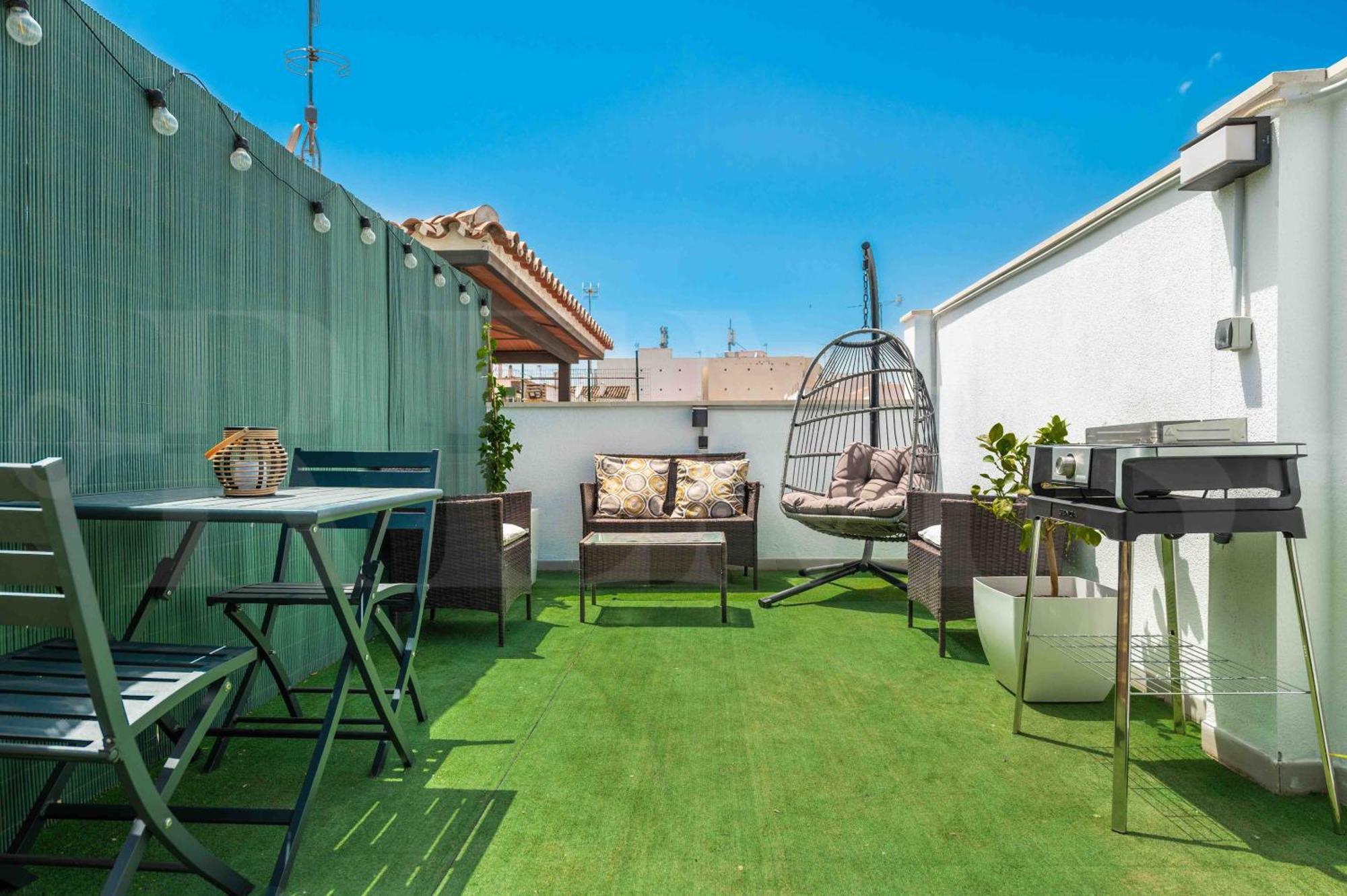 Modern Studio With Private Rooftop Terrace By Rems Málaga Kültér fotó